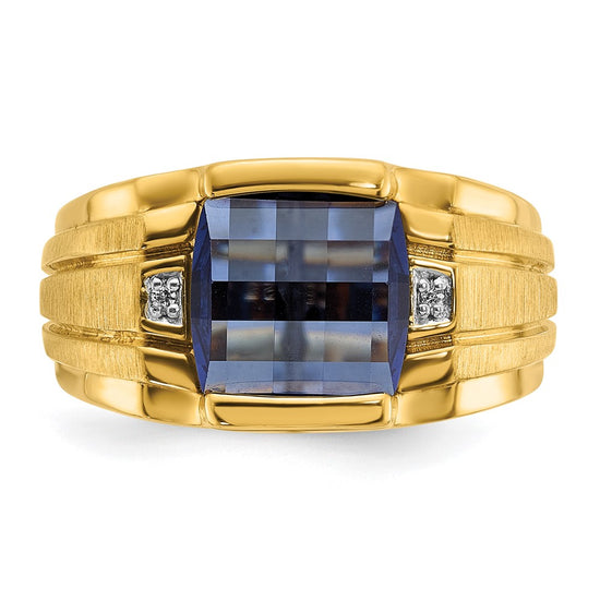 14k IBGoodman Men's Gemstone and Diamond Ring Mounting