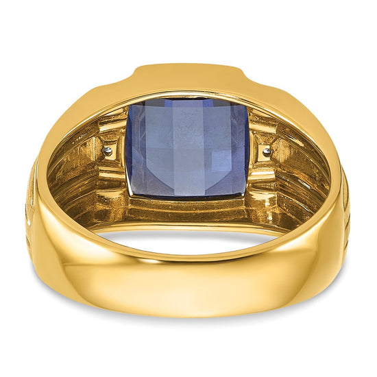 14k IBGoodman Men's Gemstone and Diamond Ring Mounting