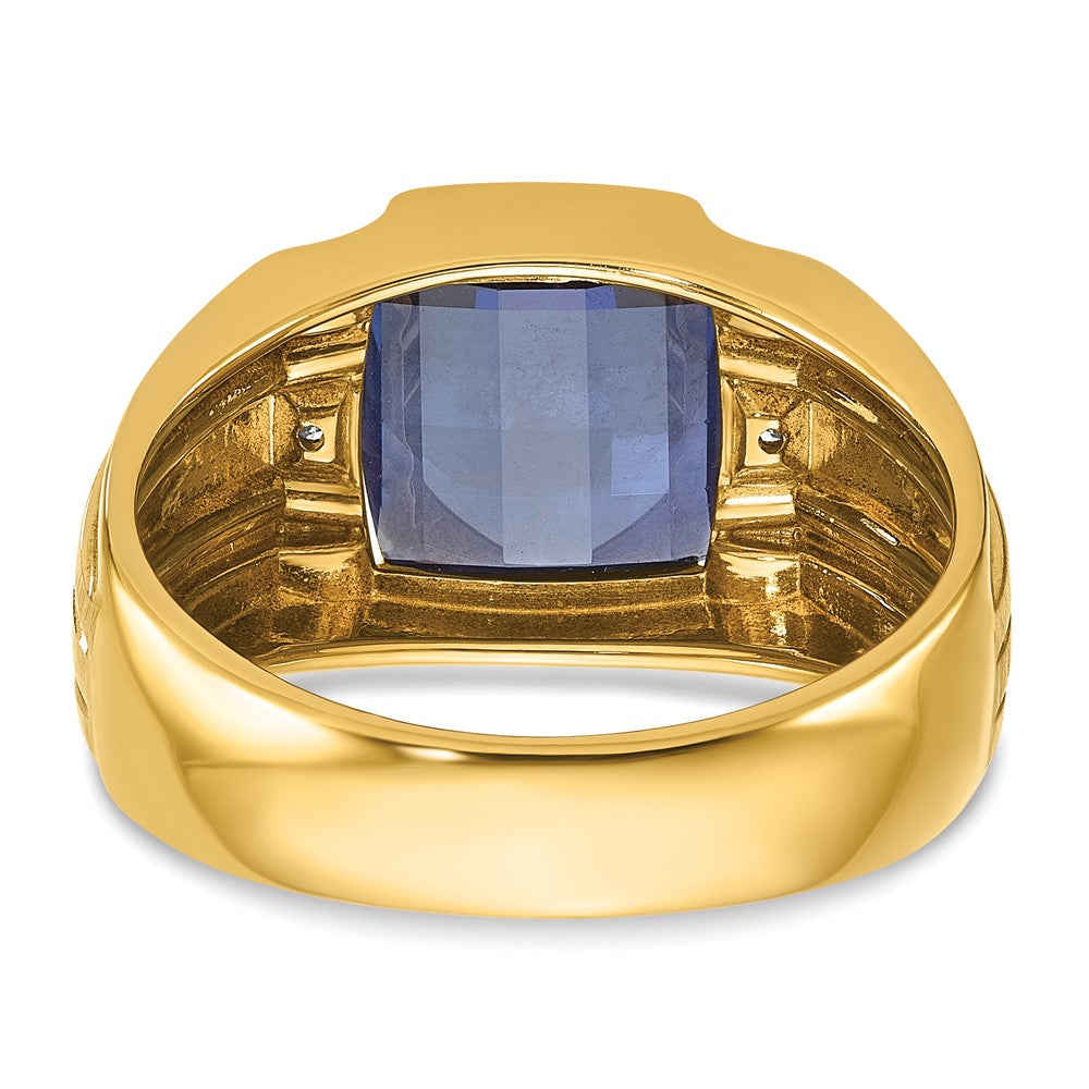 14k IBGoodman Men's Gemstone and Diamond Ring Mounting