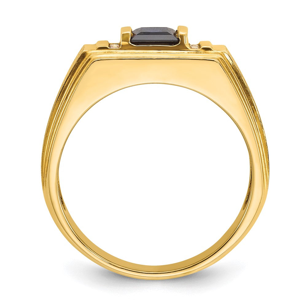 14k IBGoodman Men's Gemstone and Diamond Satin Ring Mounting