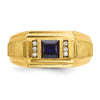 14k IBGoodman Men's Gemstone and Diamond Satin Ring Mounting