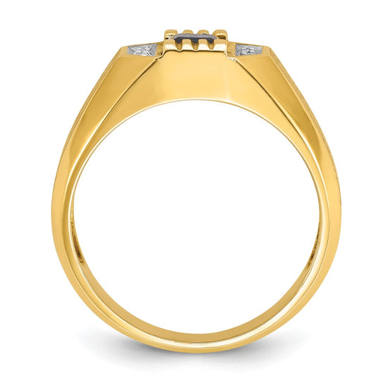 14k IBGoodman Men's Gemstone and Diamond Satin Ring Mounting