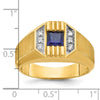 14k IBGoodman Men's Gemstone and Diamond Satin Ring Mounting