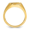 14k Men's Created Sapphire and Diamond Satin Complete Ring