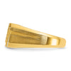 14k Men's Created Sapphire and Diamond Satin Complete Ring
