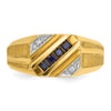14k IBGoodman Men's Gemstone and Diamond Satin Ring Mounting
