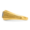 14k IBGoodman Men's Created Sapphire and Diamond Satin Complete Ring
