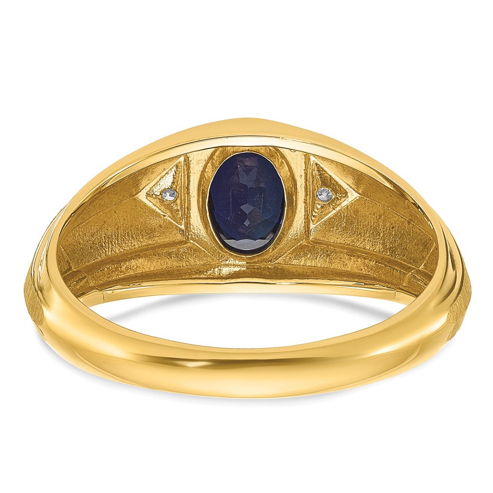 14k IBGoodman Men's Gemstone and Diamond Satin Ring Mounting