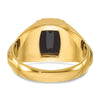 14k Two-tone Men's Satin Onyx and 1/10 carat Diamond Complete Ring