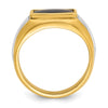 14k Two-tone IBGoodman Men's Onyx Complete Ring