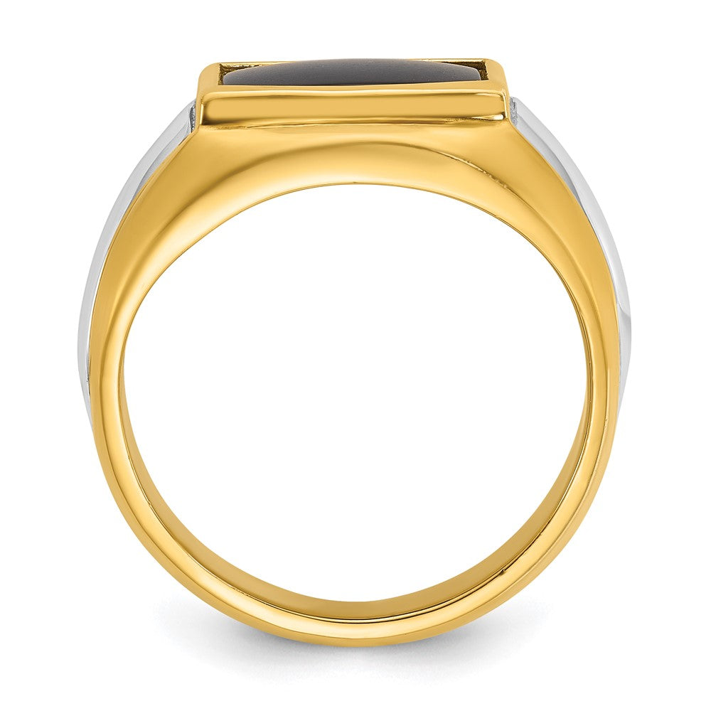 14k Two-tone IBGoodman Men's Onyx Complete Ring