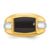14k Two-tone IBGoodman Men's Onyx Complete Ring