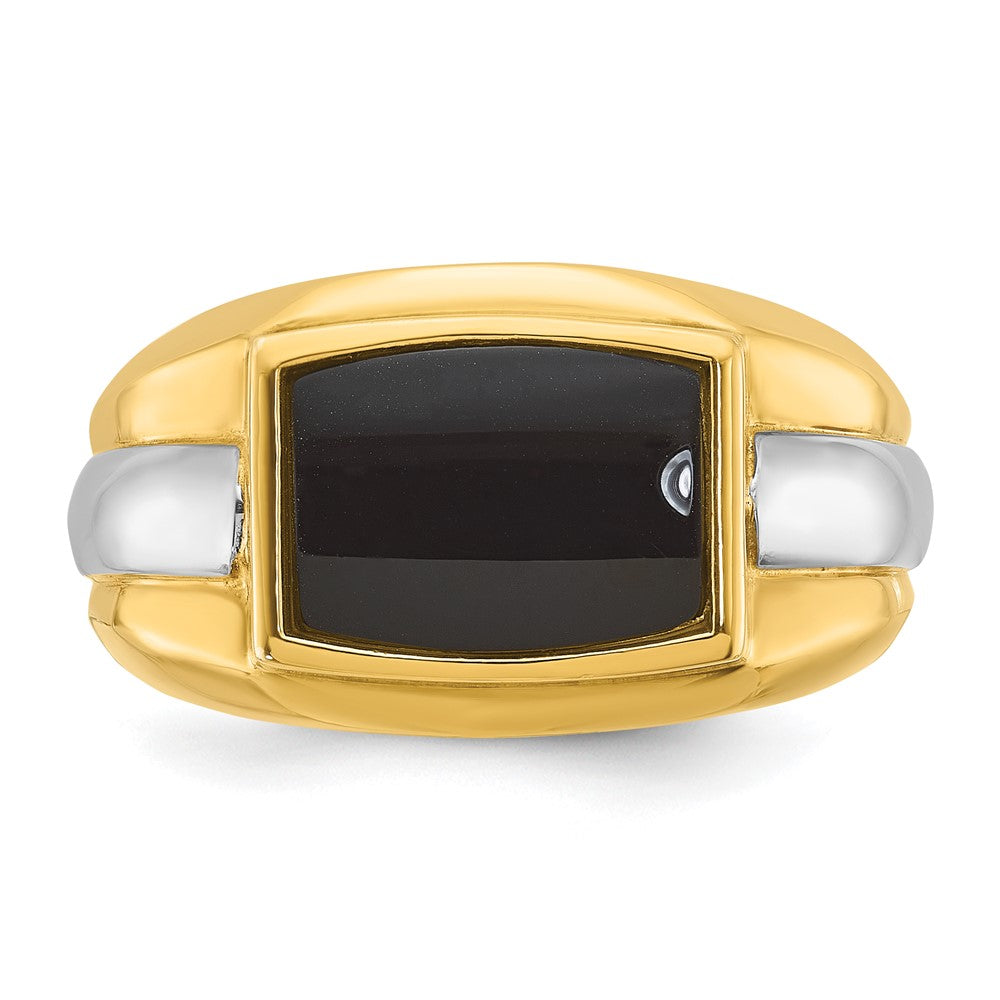 14k Two-tone IBGoodman Men's Onyx Complete Ring