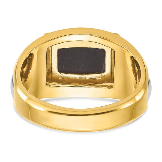 14k Two-tone IBGoodman Men's Onyx Complete Ring