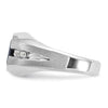 14k White Gold Men's Polished and Satin Onyx and 1/8 Carat AA Quality Diamond Ring