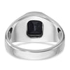 14k White Gold Men's Polished and Satin Onyx and 1/8 Carat AA Quality Diamond Ring