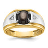 Men's Satin Sapphire & Diamond Rings