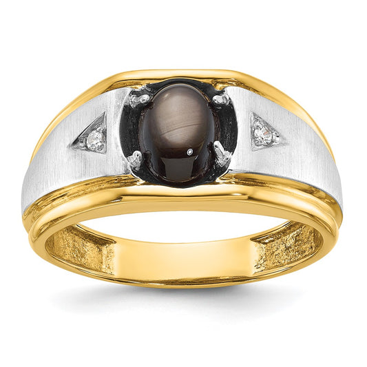 Men's Satin Sapphire & Diamond Rings