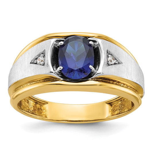 Men's Satin Sapphire & Diamond Rings