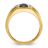 IBGoodman 14k Two-tone Men's Polished Satin and Grooved Gemstone and Diamond Ring Mounting