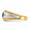 IBGoodman 14k Two-tone Men's Polished Satin and Grooved Gemstone and Diamond Ring Mounting