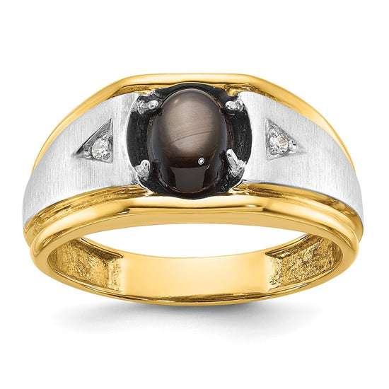 Men's Satin Sapphire & Diamond Rings
