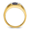 Men's Satin Sapphire & Diamond Rings