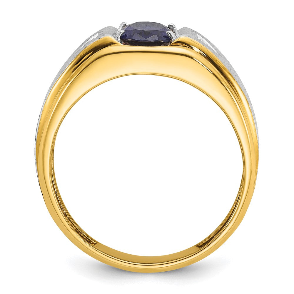 Men's Satin Sapphire & Diamond Rings