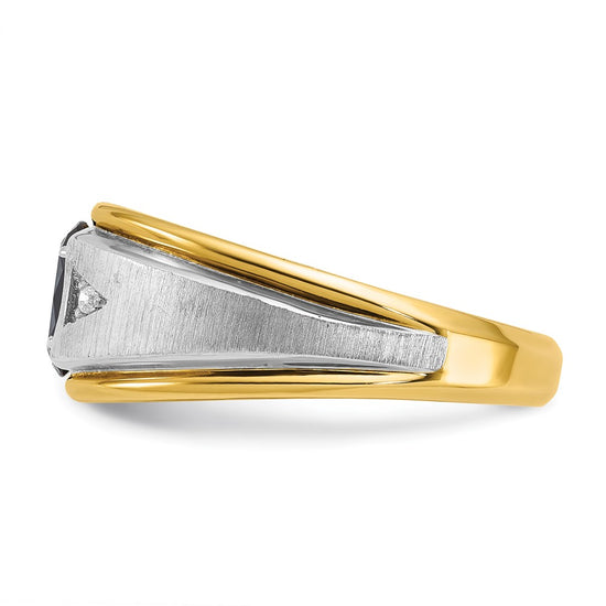 Men's Satin Sapphire & Diamond Rings