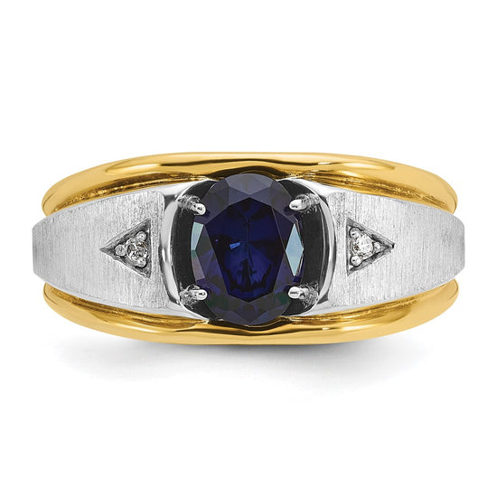 Men's Satin Sapphire & Diamond Rings