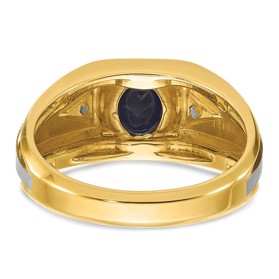 Men's Satin Sapphire & Diamond Rings