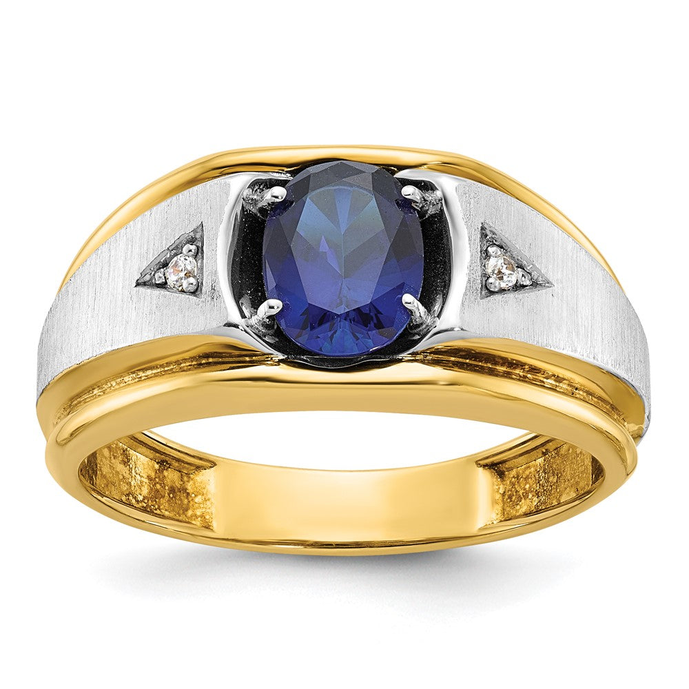 Men's Satin Sapphire & Diamond Rings