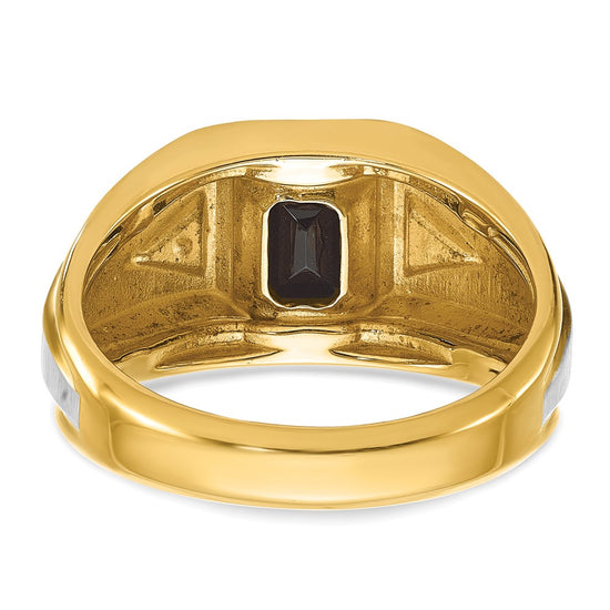 10k Yellow Men's Satin Peridot and Diamond Complete Ring
