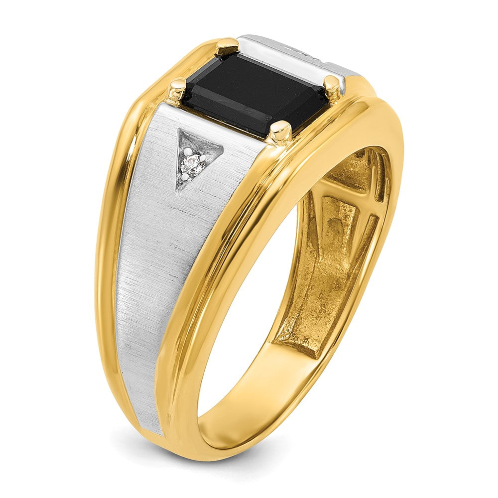 10k Yellow Men's Satin Peridot and Diamond Complete Ring