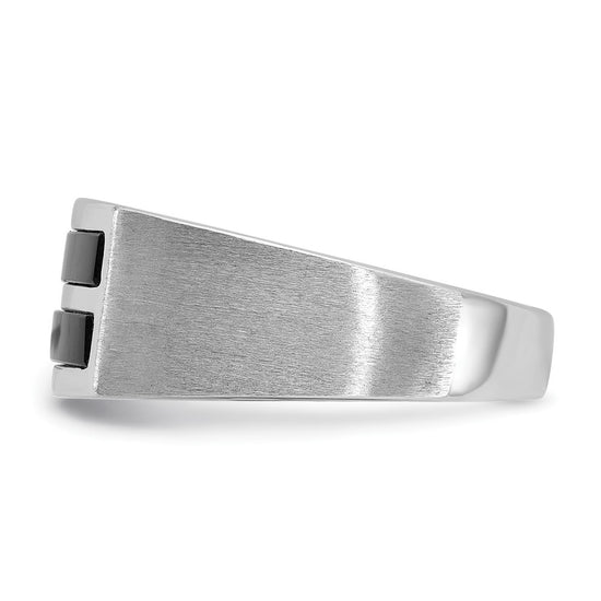 14k White Gold IBGoodman Men's Polished and Satin Ring Mounting