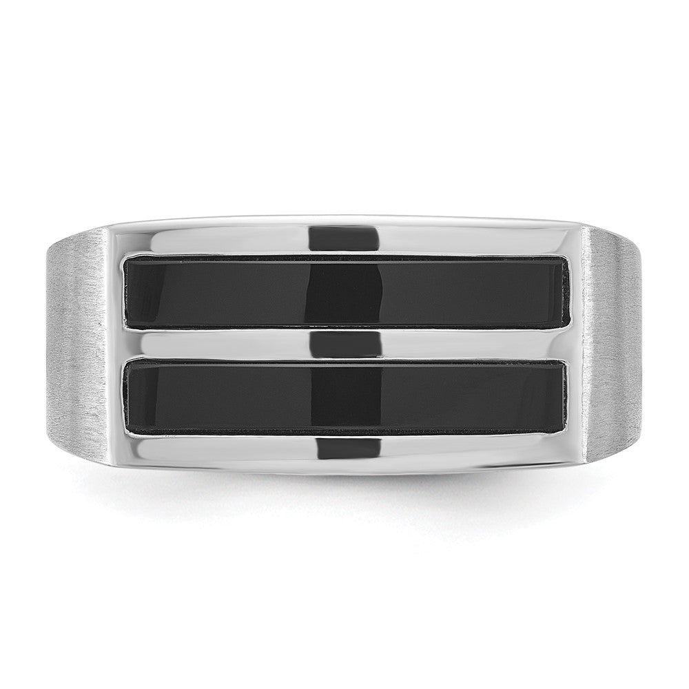 14k White Gold IBGoodman Men's Polished and Satin Ring Mounting