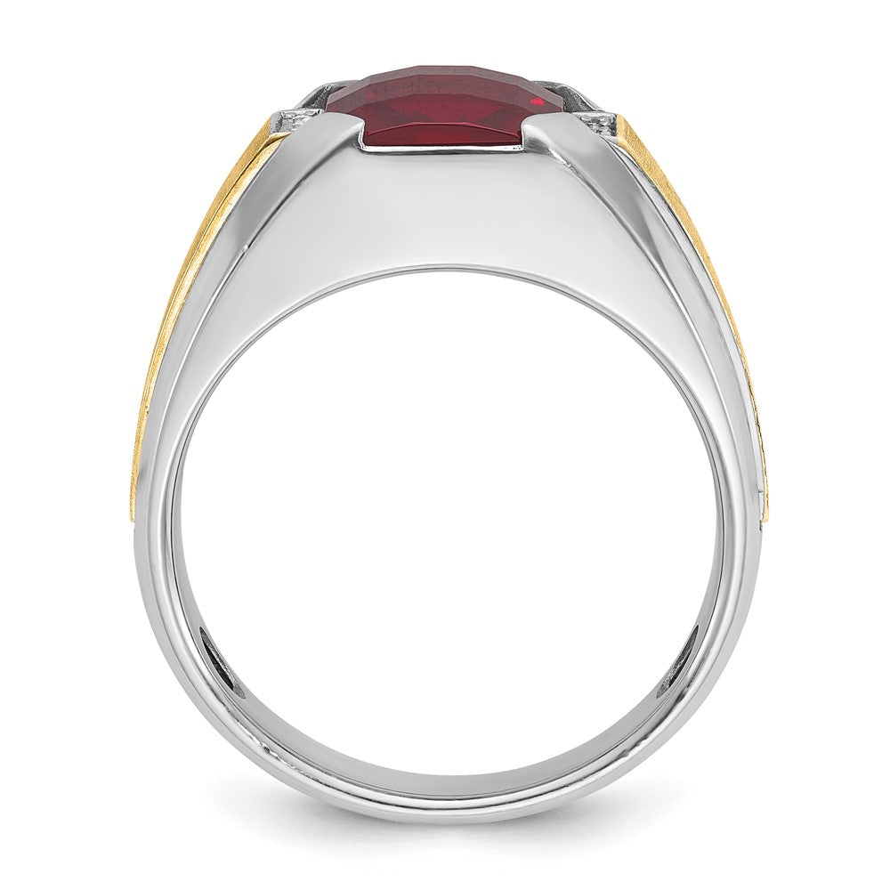 IBGoodman 14k Two-tone Men's Polished and Satin Gemstone and Diamond Ring Mounting