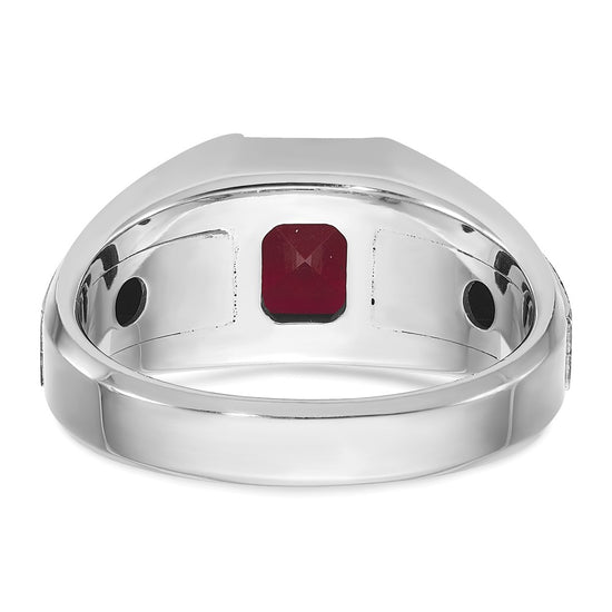 IBGoodman 14k Two-tone Men's Polished and Satin Gemstone and Diamond Ring Mounting