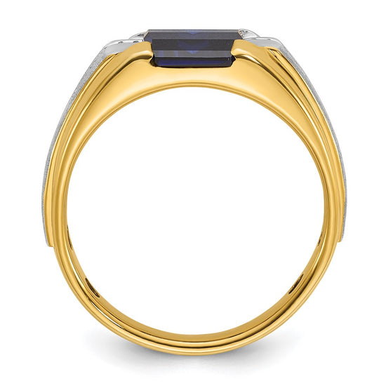 14k Two-tone IBGoodman Men's Gemstone and Diamond Ring Mounting