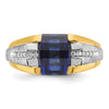 14k Two-tone IBGoodman Men's Gemstone and Diamond Ring Mounting