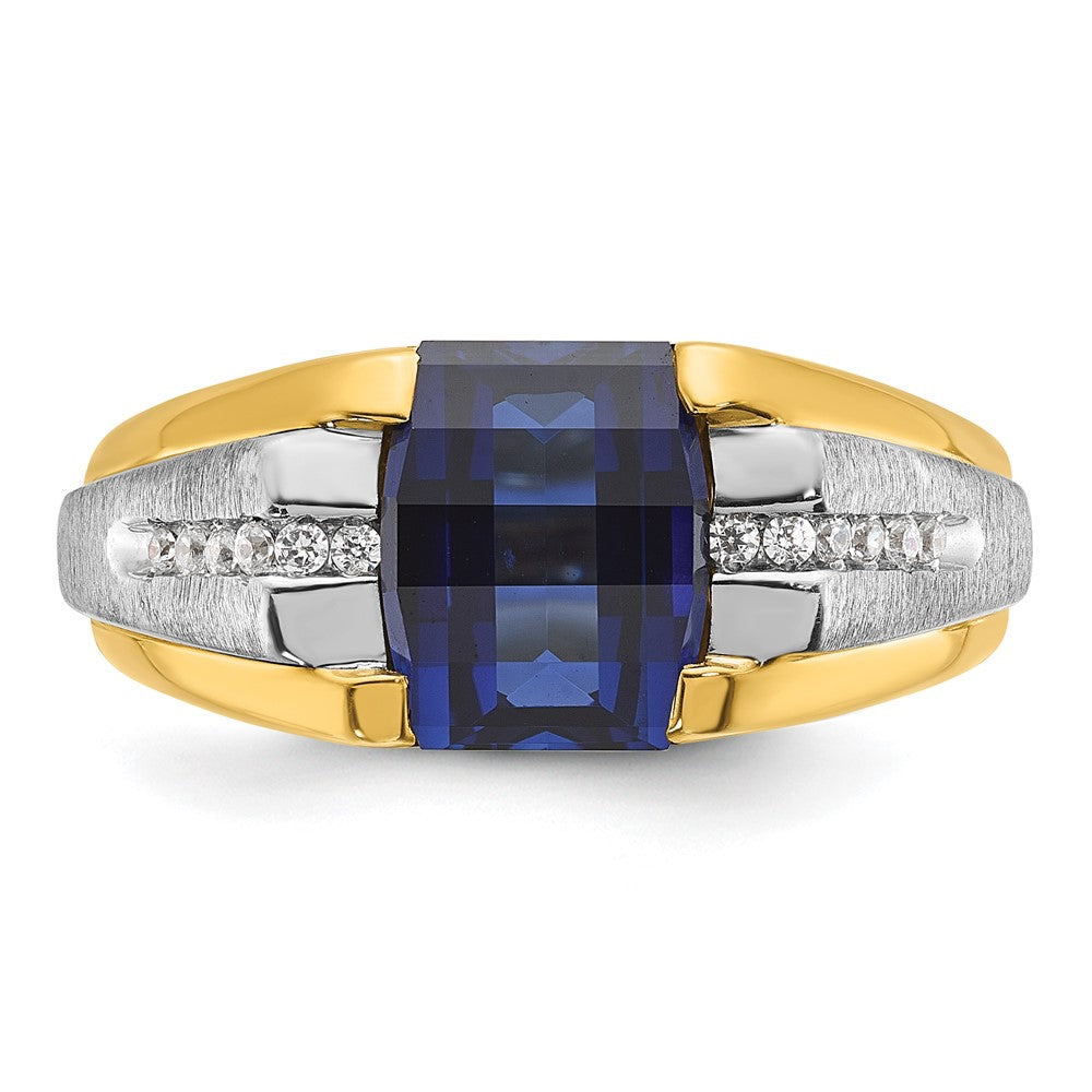 14k Two-tone IBGoodman Men's Gemstone and Diamond Ring Mounting