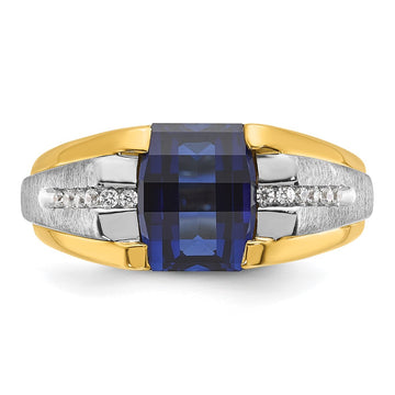 14k Two-tone IBGoodman Men's Gemstone and Diamond Ring Mounting