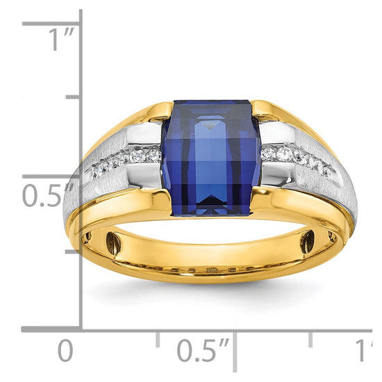 14k Two-tone IBGoodman Men's Gemstone and Diamond Ring Mounting