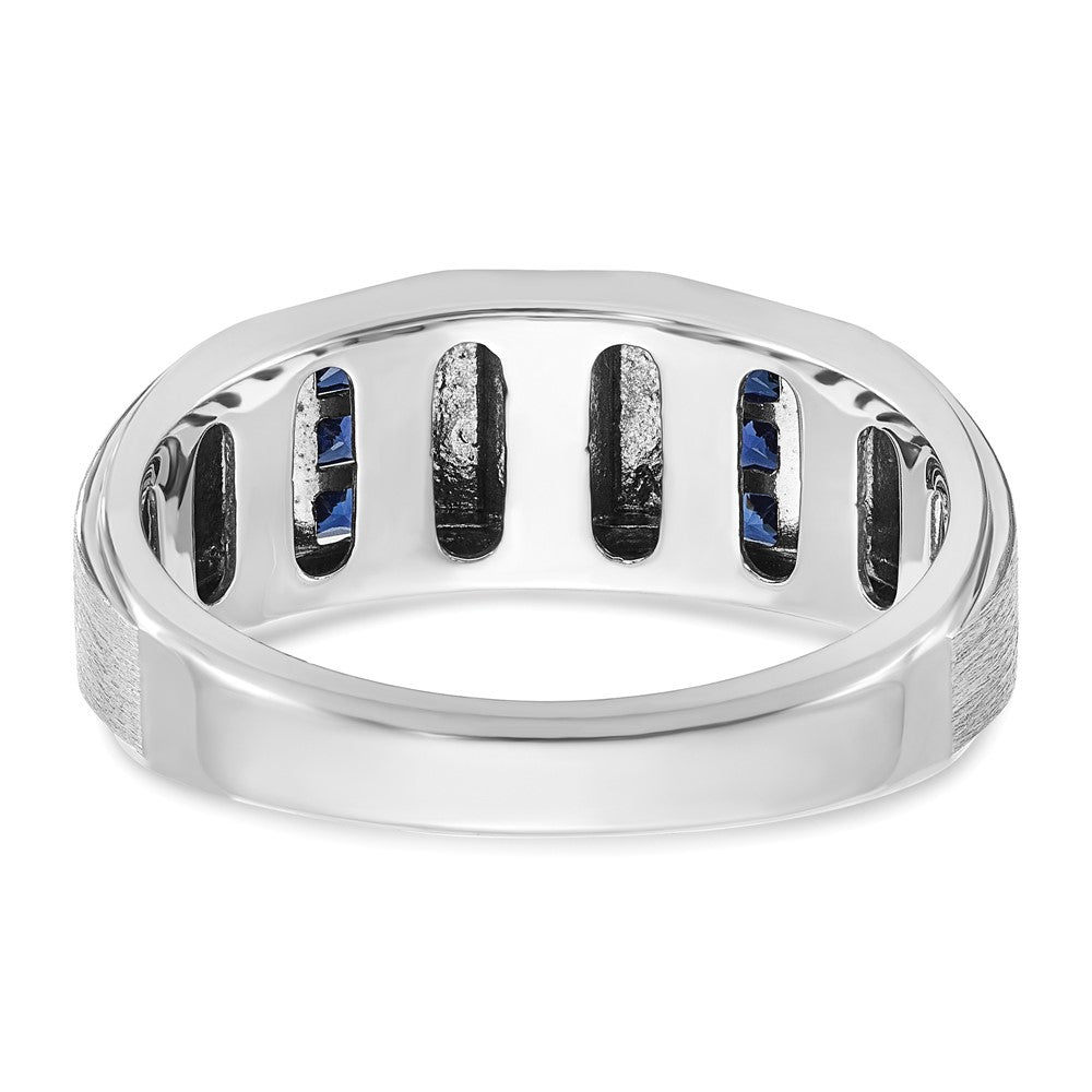 IBGoodman 14k White Gold Men's Polished and Satin 3-Row Ring Mounting
