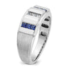 IBGoodman 14k White Gold Men's Polished and Satin 3-Row Ring Mounting