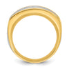14k Two-tone Men's Polished and Grooved 7-Stone 3/4 Carat AA Quality Diamond Ring