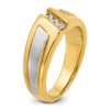 IBGoodman 14k Two-tone Men's Polished and Satin 3-Stone Ring Mounting