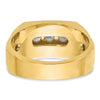 14k Men's Polished and Satin 3-Row 3/4 Carat AA Quality Diamond Ring