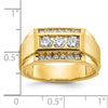 14k IBGoodman Men's Polished and Satin 3-Row Ring Mounting