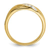 14k 1/10 carat Lab Grown Diamond VS/SI+ G+ Complete Polished and Satin Men's Ring